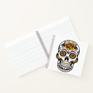 Yellow Rose Sugar Skull Notebook