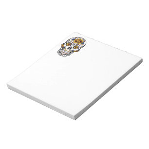 Yellow Rose Sugar Skull Notepad
