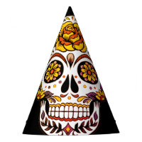 Yellow Rose Sugar Skull on Black