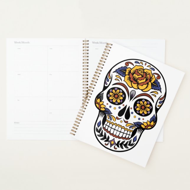 Yellow Rose Sugar Skull Planner (Display)