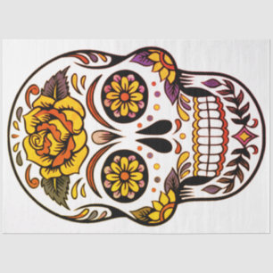 Yellow Rose Sugar Skull Tissue Paper