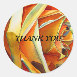 Yellow Rose Thank You Art sticker