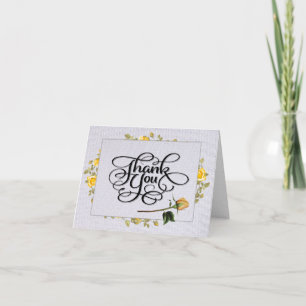 Yellow Rose Thank You Card