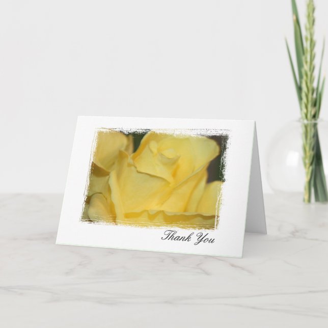 Yellow Rose Thank You Notes (Front)