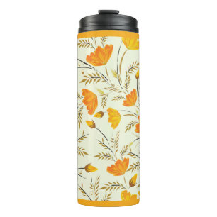 Yellow rose thermal tumbler