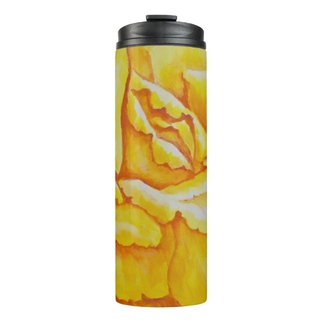 Yellow Rose Thermal Tumbler (Front)