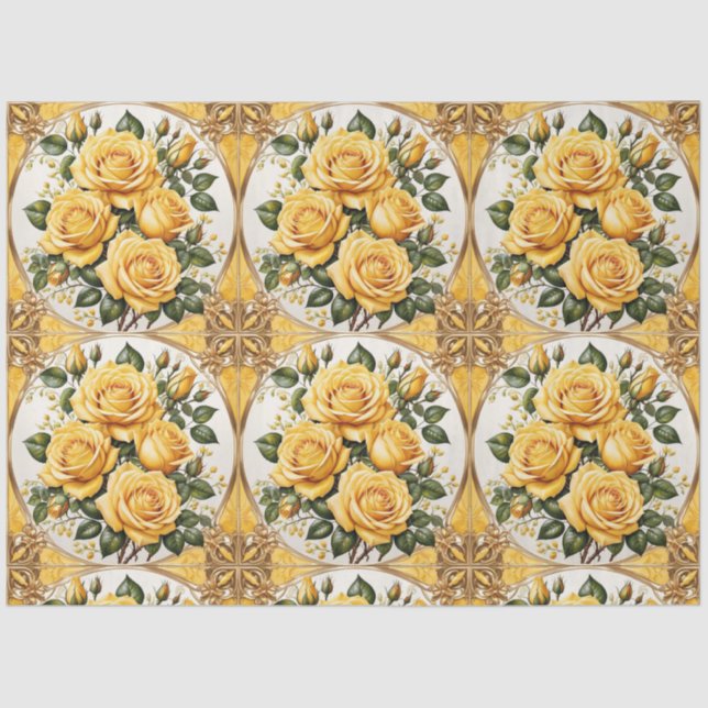 Yellow Rose Trendy Beautiful Collection Tissue Paper (Front)