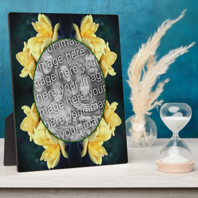 Yellow Rose Trio Create Your Own Photo Plaque (Side)