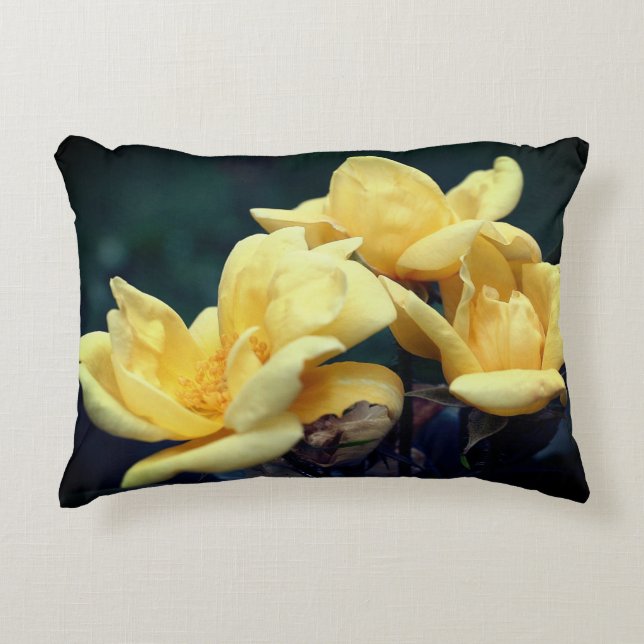 Yellow Rose Trio  Decorative Cushion (Front)