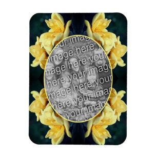 Yellow Rose Trio Frame Create Your Own Photo Magnet