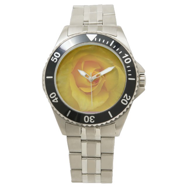 Yellow Rose Watch Romantic Rose Wrist Watches (Front)