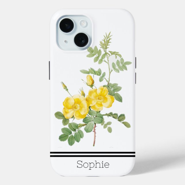 Yellow Rose Watercolor Custom Case-Mate iPhone Case (Back)