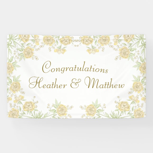 Yellow Rose Wedding Banner (Horizontal)