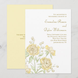 Yellow Rose Wedding Invitation