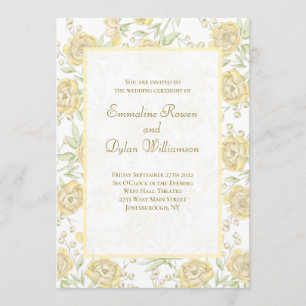 Yellow Rose Wedding Invitation
