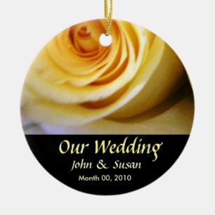 Yellow Rose Wedding Ornament