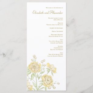 Yellow Rose Wedding Programs Menu