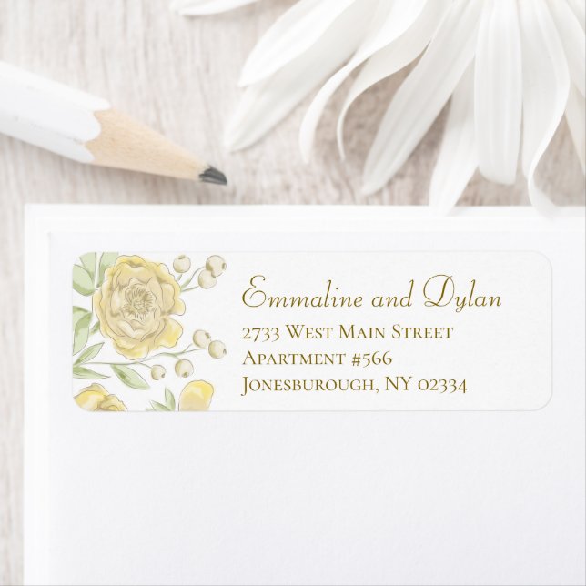 Yellow Rose Wedding Return ADdress (Insitu)