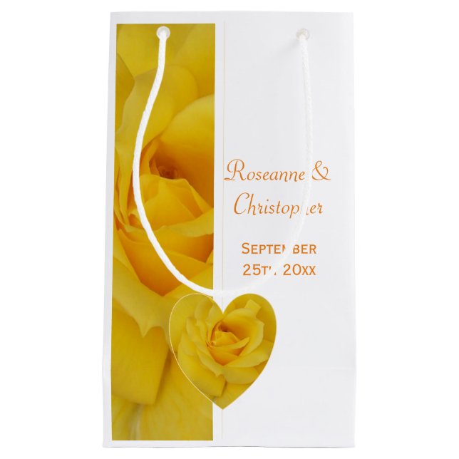 Yellow Rose Wedding Small Gift Bag (Front)