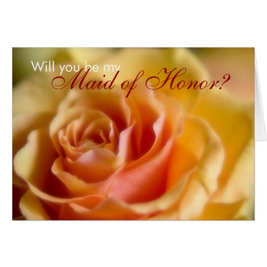 Yellow Rose • Will You Be My Maid of Honour Card