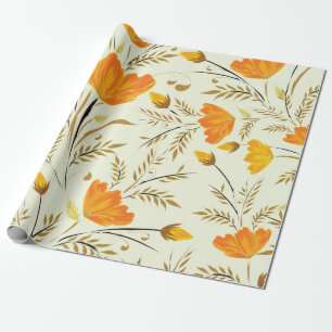 Yellow rose wrapping paper