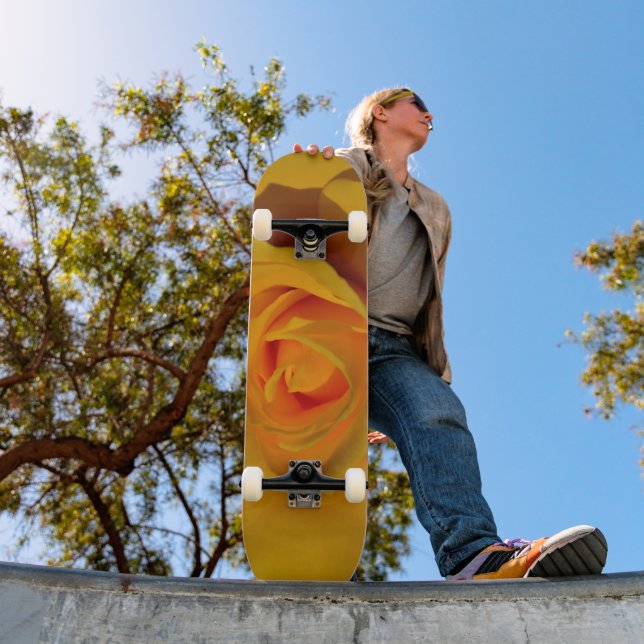 Yellow Rose, yellow orange floral  Skateboard (Outdoor 1)