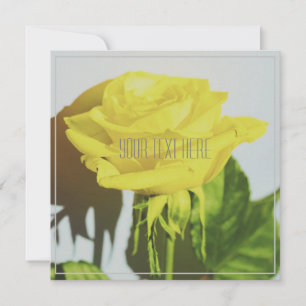 Yellow Rose Your Text Flat Card