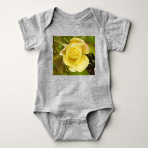 Yellow Rosebud  Baby Bodysuit