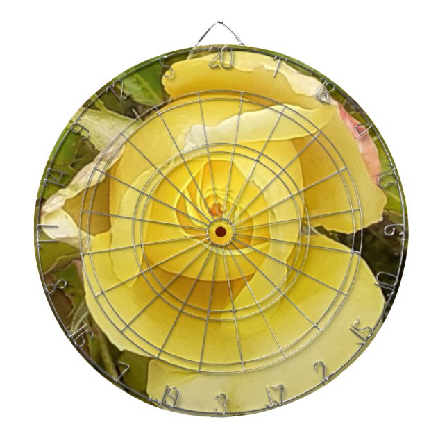 Yellow Rosebud  Dartboard (Front)