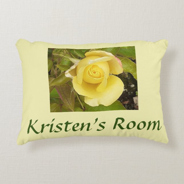 Yellow Rosebud Decorative Cushion (Front)