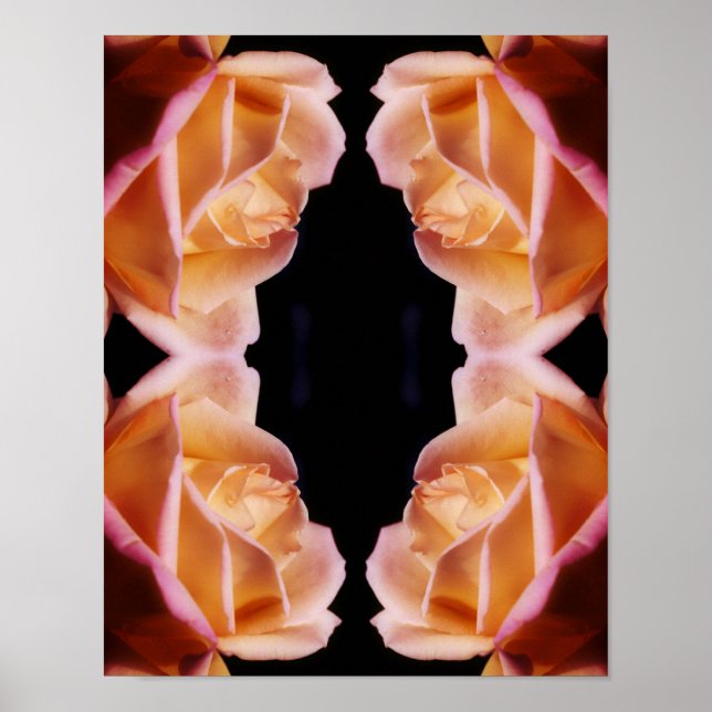 Yellow Rosebud Flower Abstract Tinted Poster (Front)