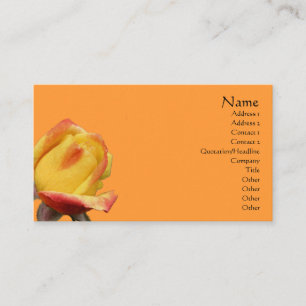 Yellow Rosebud Flower Business Card