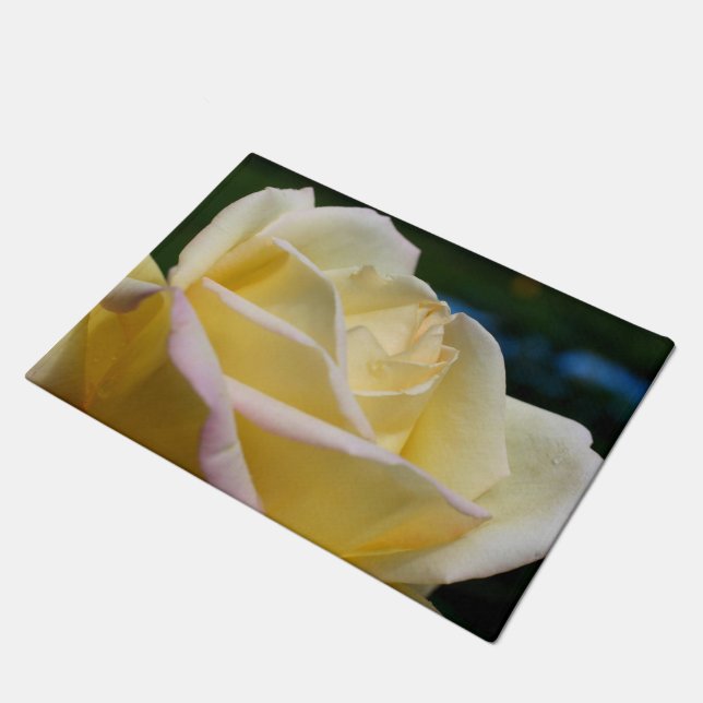 Yellow Rosebud Flower  Doormat (Angled)