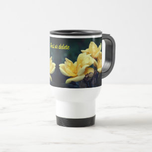 Yellow Rosebud Flower Personalized  Travel Mug