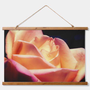 Yellow Rosebud Flower Tinted Hanging Tapestry