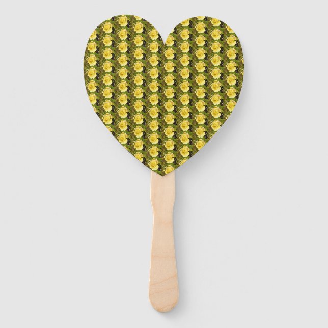 Yellow Rosebud  Hand Fan (Front)