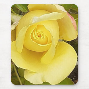 Yellow Rosebud Mouse Mat
