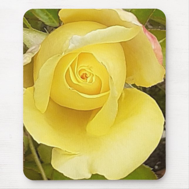 Yellow Rosebud Mouse Mat (Front)