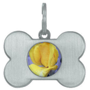 Yellow Rosebud Pet Name Tag
