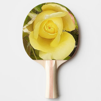 Yellow Rosebud  Ping Pong Paddle