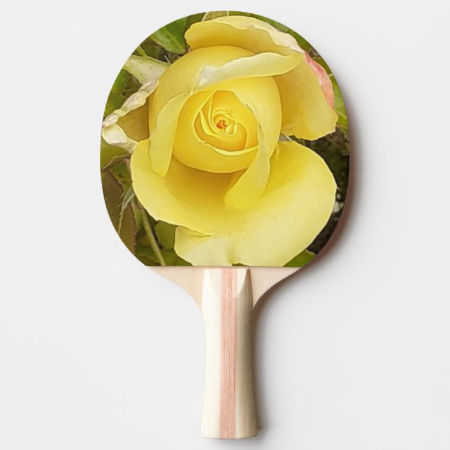Yellow Rosebud  Ping Pong Paddle (Front)