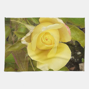 Yellow Rosebud Tea Towel