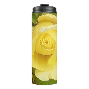 Yellow Rosebud Thermal Tumbler