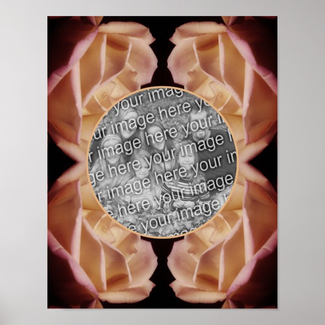 Yellow Rosebud Tinted Floral Frame Add Your Photo Poster (Front)