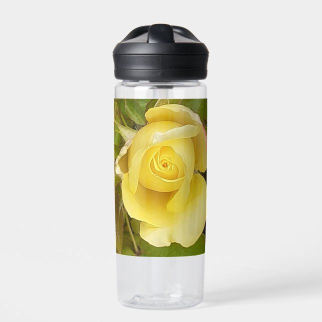 Yellow Rosebud Water Bottle (Front)