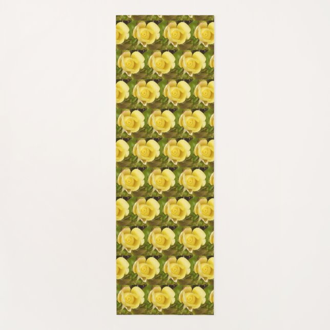 Yellow Rosebud  Yoga Mat (Front)