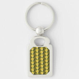 Yellow Rosebuds Metal Key Ring