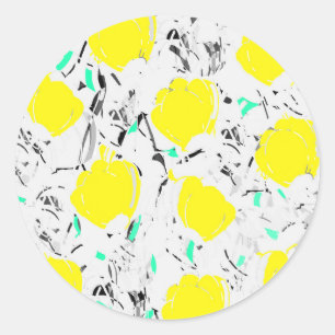 Yellow roses 2 classic round sticker