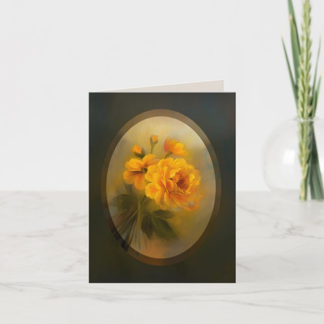 Yellow Roses (3 sizes) Card (Front)