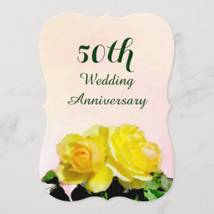 Yellow Roses 50th Wedding Anniversary Invitation